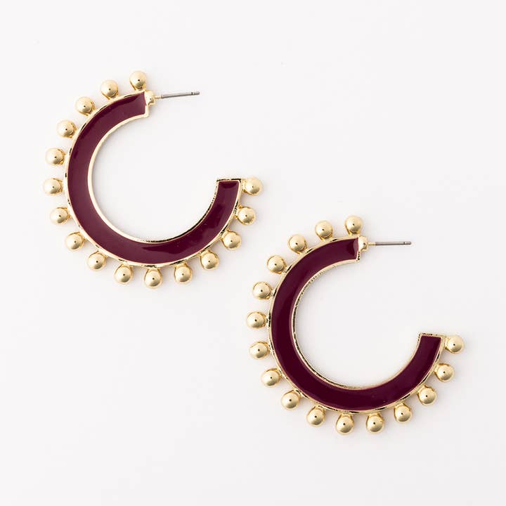 Earrings Hadley Garnet & Gold L for wholesale by Michelle McDowell