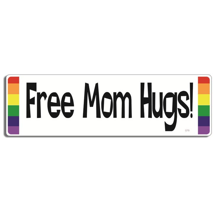 Free Mom Hugs - LGBT Bumper Sticker, Car Magnet for wholesale by Humper Bumper