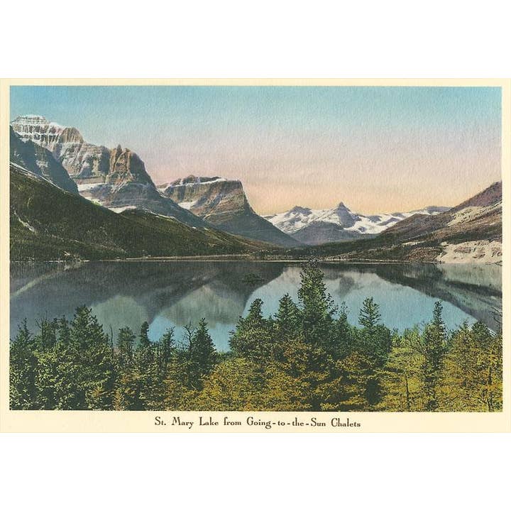 Konsttryck MT-370 St. Mary Lake, Glacier Park, Montana för wholesale av Found Image Press