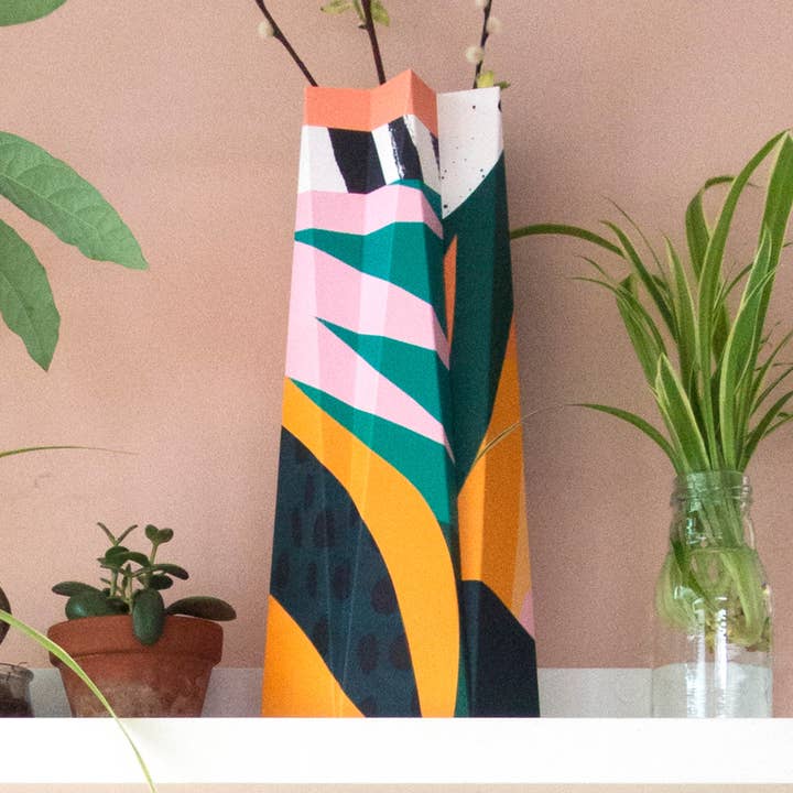 Card & Vase in One – Large – Papaya for wholesale by Happy Whatever