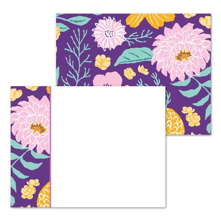 August Blooms Panel Note Cards A2 for wholesale by UncommonWares