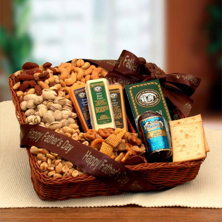 Happy Father's Day Sweet N Savory Tray for wholesale by Gift Basket Drop Shipping