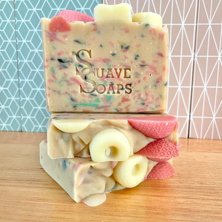 Handmade Juicy Papaya Mango Goat Milk Soap for wholesale by Suave Soaps