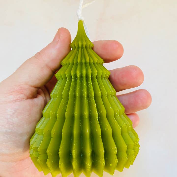 Maple + Love - Wholesale Novelty Candle - Small Origami Christmas Tree Beeswax Candle5