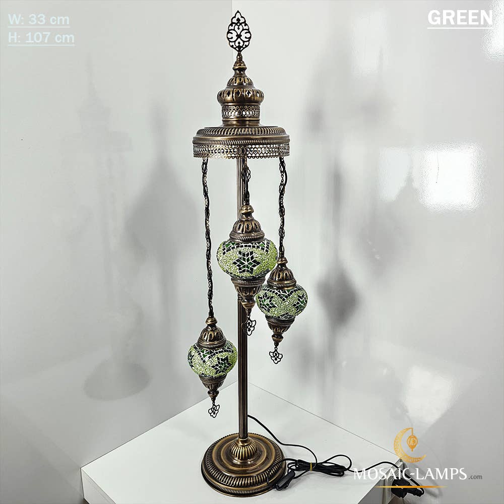 Mosaic Lamps - Wholesale Floor Lamp - 3 Globe Medium Ball Floor Lamps, Turkish Moroccan Ottoman5