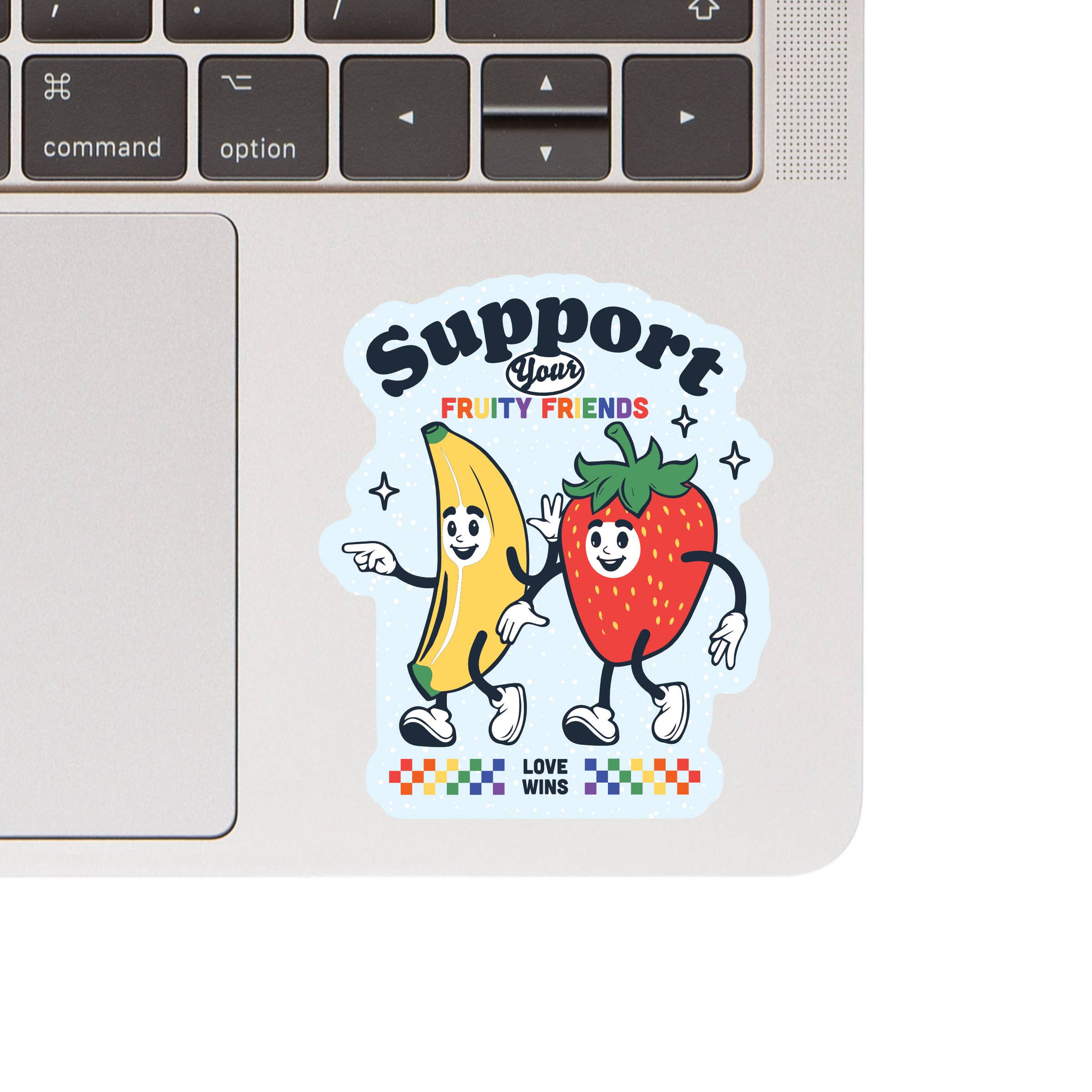 Juju and Moxie - Wholesale Sticker - Fruity Friends LGBTQ+ Ally Pride High Quality Vinyl Sticker1