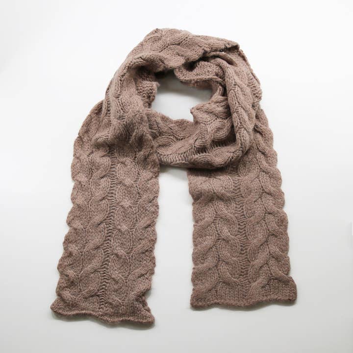 Cachecol volumoso em design de trança por atacado de Portolano
