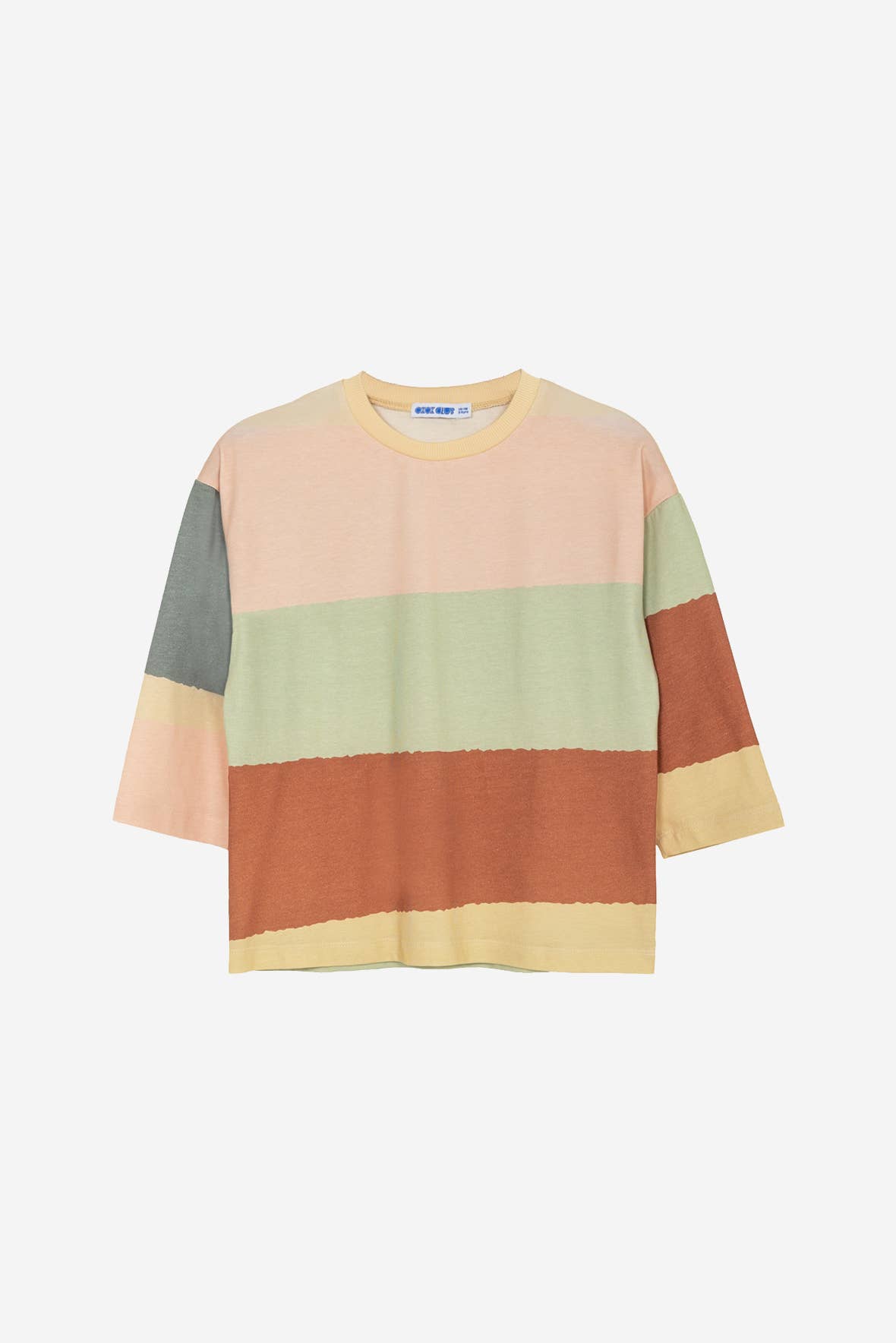 Green ORGANIC COTTON WIDE-SLEEVE STRIPES T-SHIRT for wholesale on Faire5