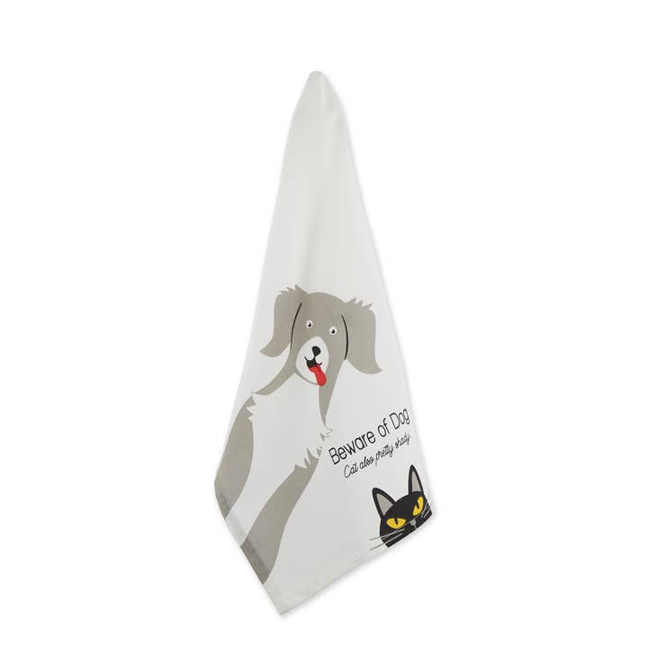 Design Imports - Venta al por mayor Paños de cocina - Paño de cocina estampado Beware Of Dog & Cat1