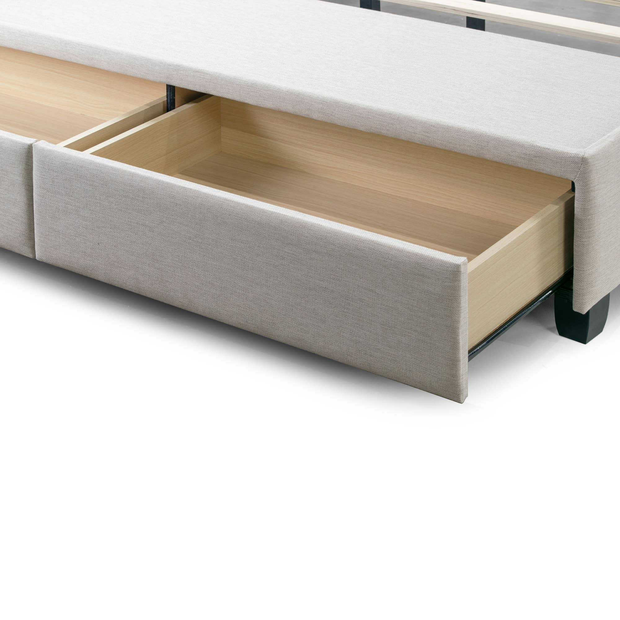 Glamour Home - Wholesale Bed - Arnia Beige Fabric Queen Captain's Bed with Storage Drawers4