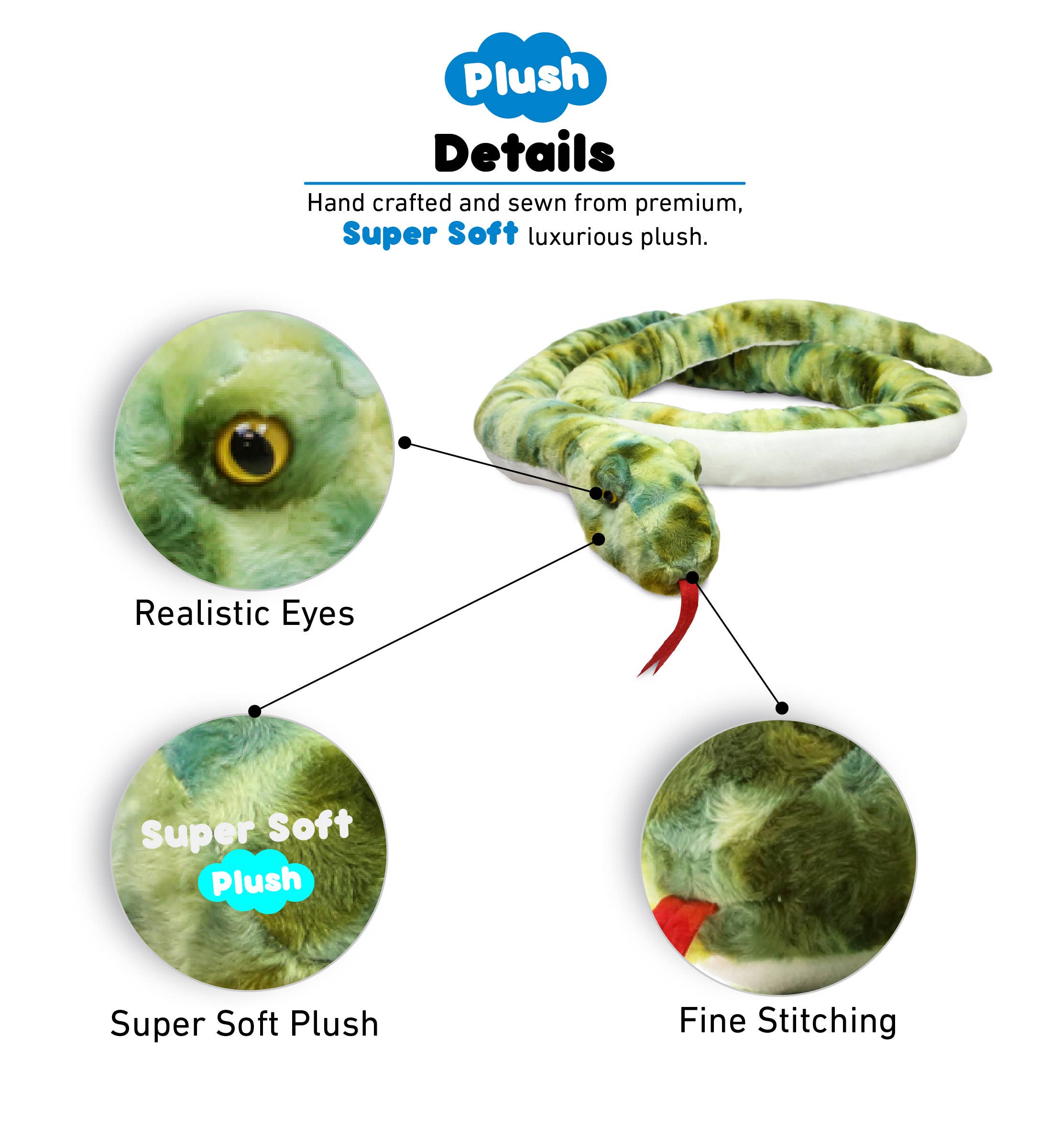 Cota Global - Wholesale Stuffed/Plush Toy - Kids & Baby - Wild Collection Plush - Giant Snake 112"1