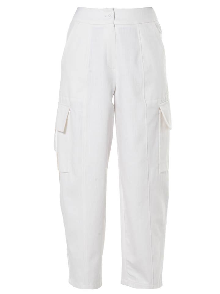 Metamorphoza - Wholesale Pants - Women's - Denim Cargo Pants In White