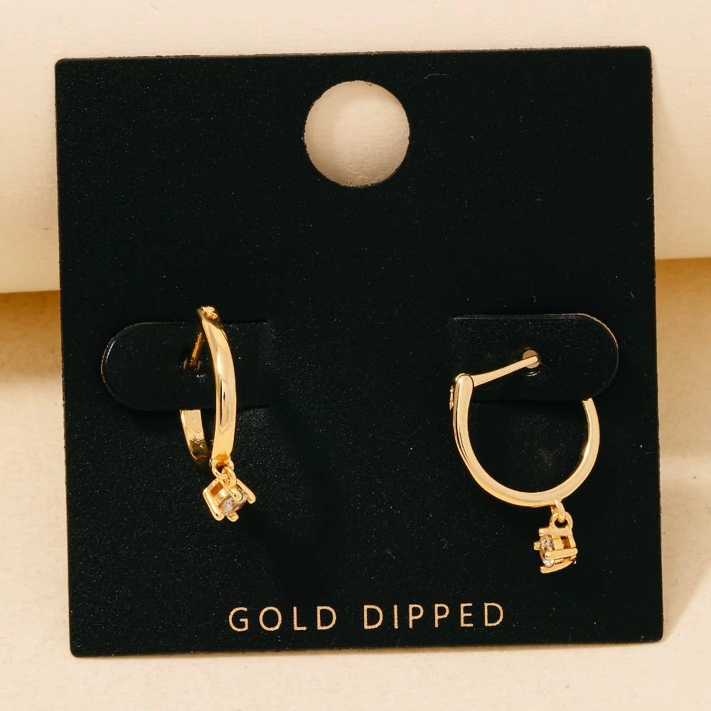 Anarchy Street - Wholesale Hoop Earrings - Mini Rhinestone Stud Latch Hoop Earrings0