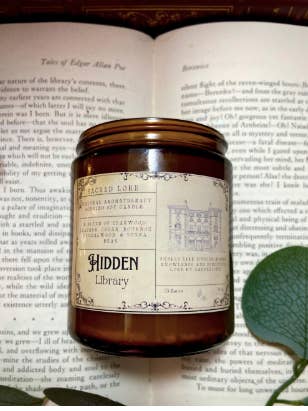 Bougie Bibliothèque Cachée, Bougie Littéraire, Cadeau pour Amoureux des Livres pour la vente par Sacred Lore
