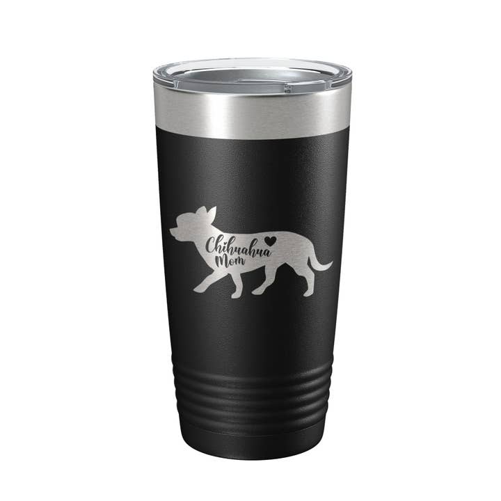 Tasse de voyage Chihuahua Mom Tumbler pour chien, cadeau, isotherme, gravée au laser, 20 oz pour la vente par CarveBright