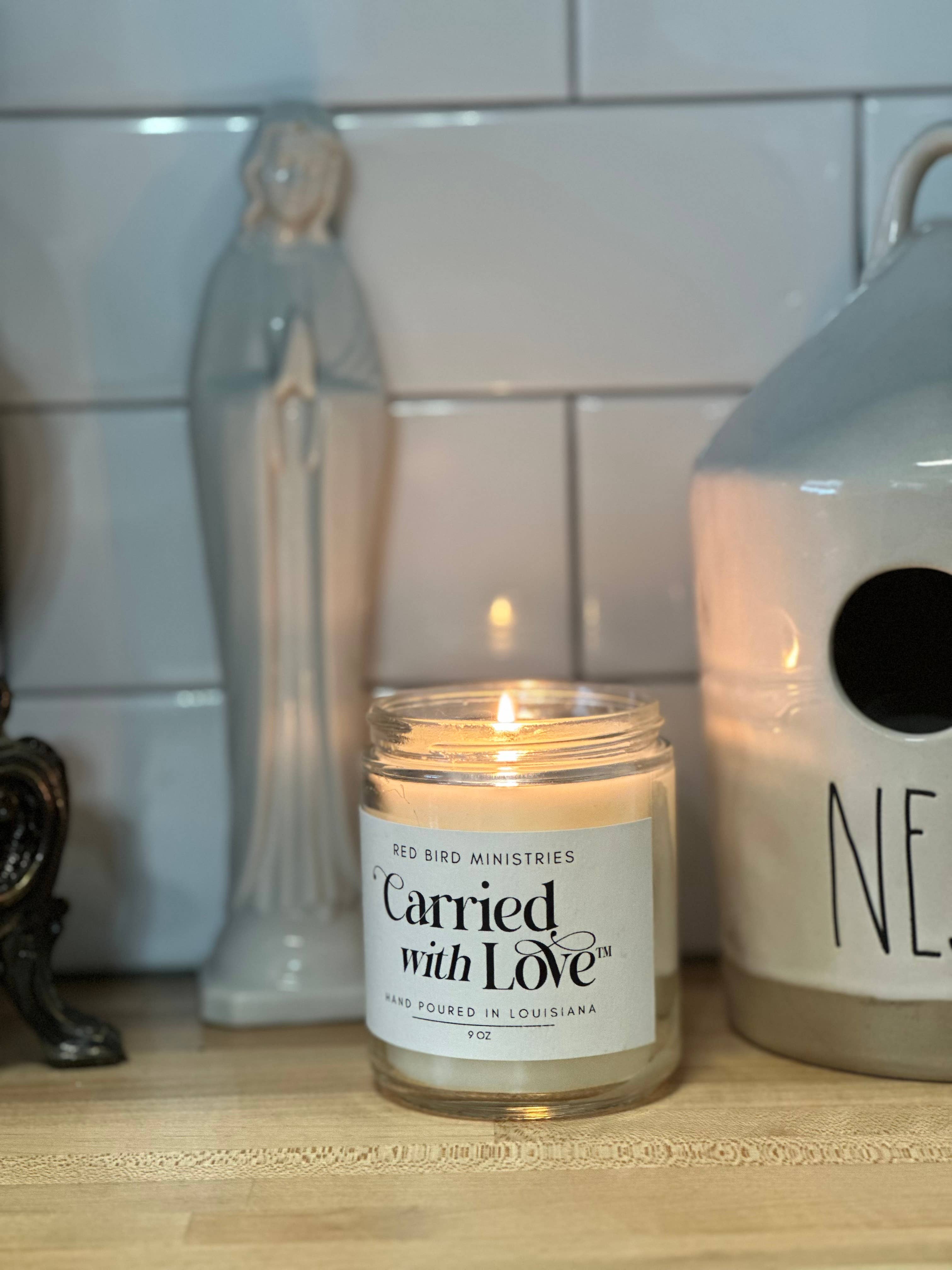 Red Bird Ministries Inc - Wholesale Jar/Filled Candle - Carried With Love Candle