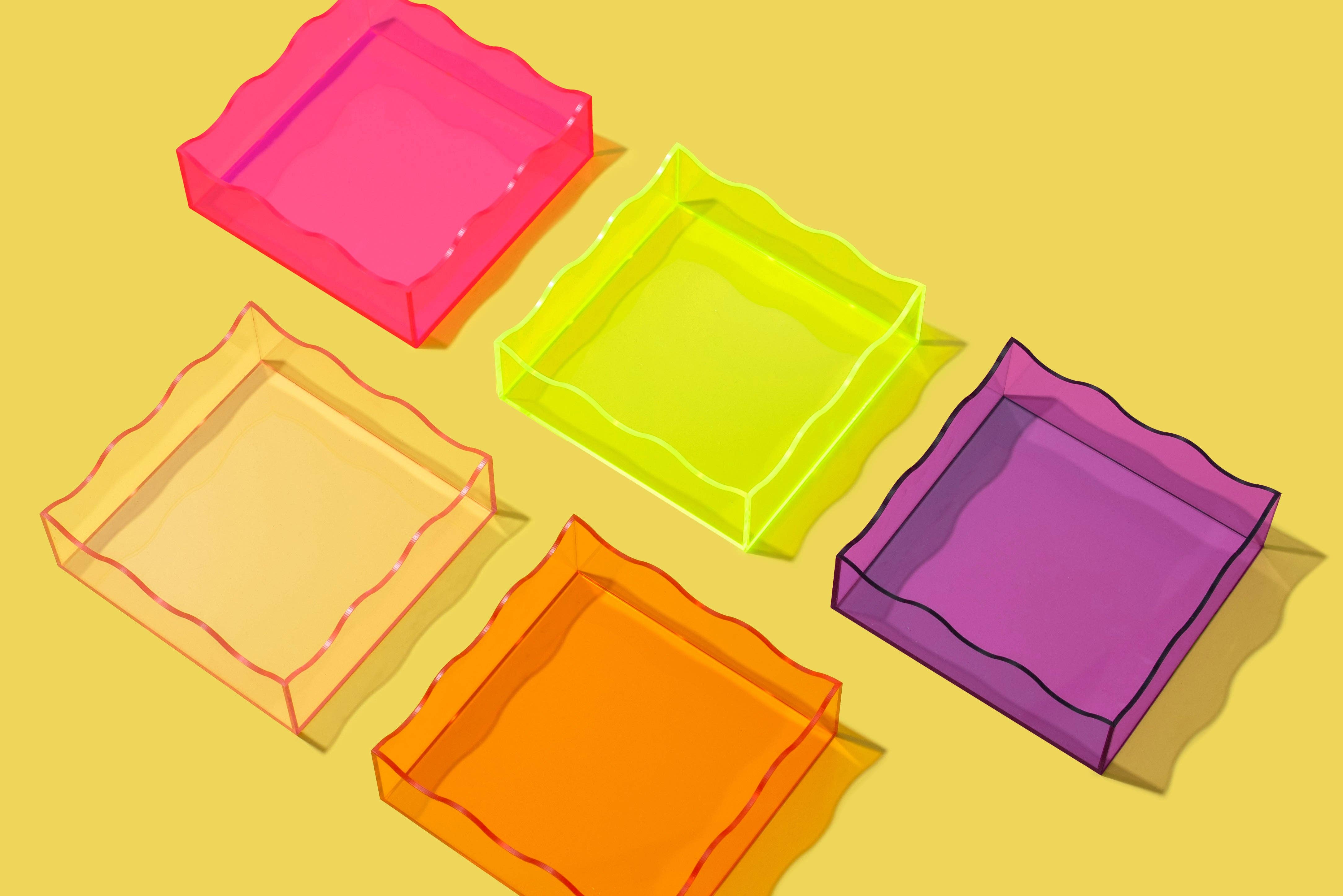 Taylor Elliott Designs - Wholesale Decorative tray - Light Pink Square Wavy Tray - Min. 2 (TRAY-07)2