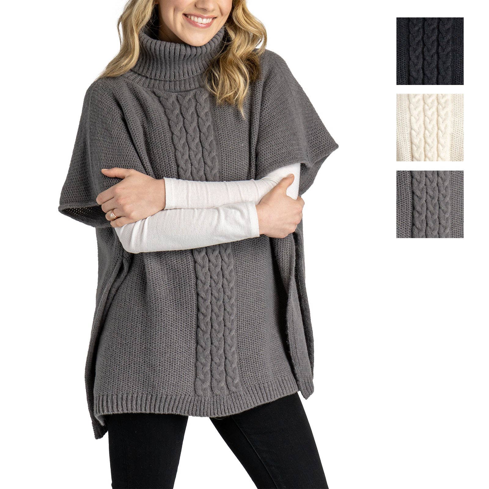 DM Merchandising - Wholesale Poncho - Women's - Jack & Missy Park City Poncho Open Stock2