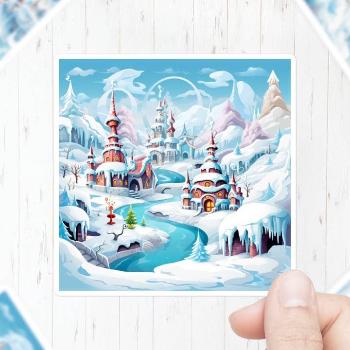 Winter Whimsical Land Sticker for wholesale by Mystical Clarity