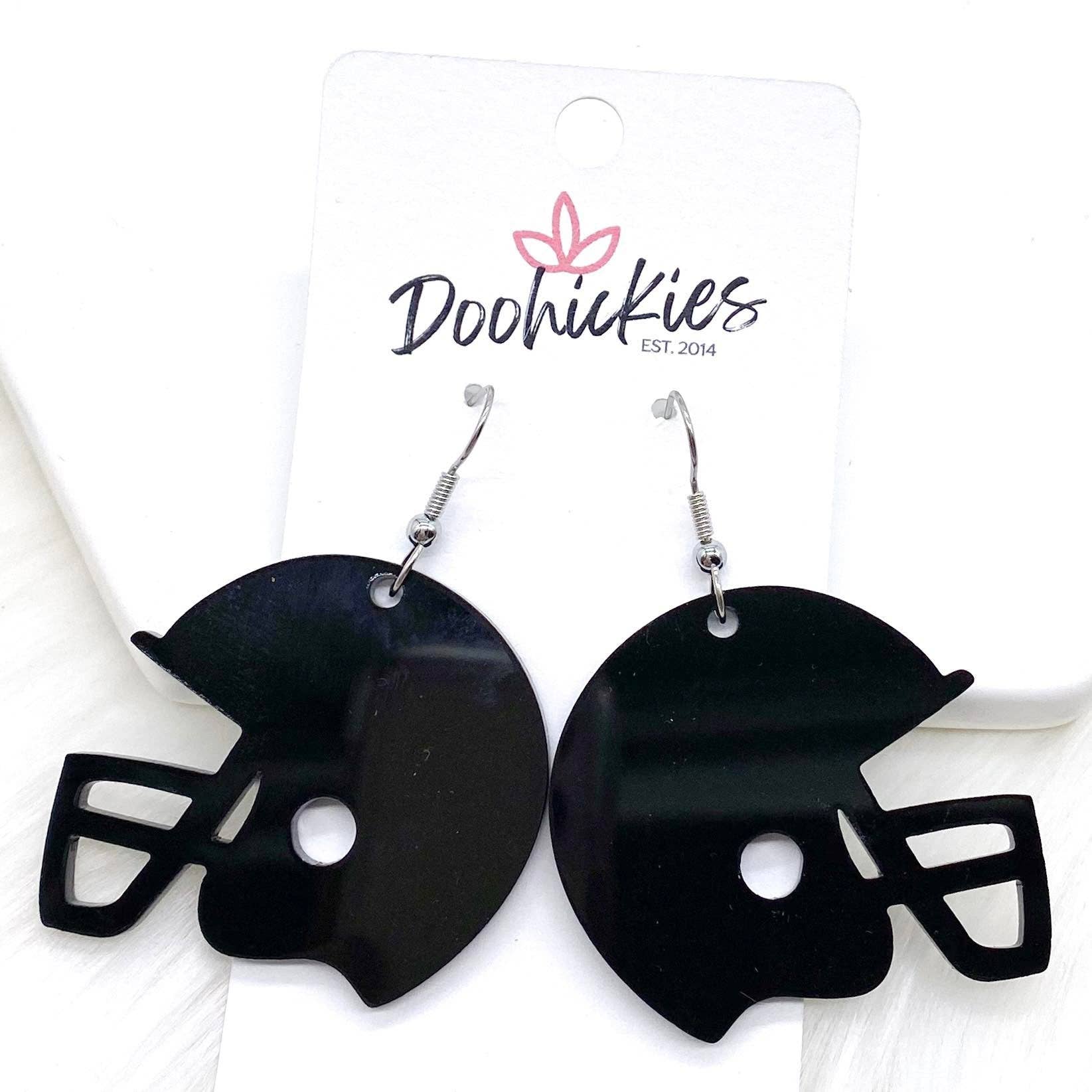 Doohickies - Vente Boucles d'oreilles pendantes - Casques Spirit personnalisés en acrylique solide de 1,5 po - Boucles d'oreilles de sport3
