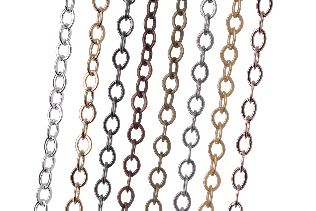 Continental Beads – wholesale Craft supplies – Cable Chain for Necklaces - XS 2mm Size - Multiple Colors - Per Foot CH-82510