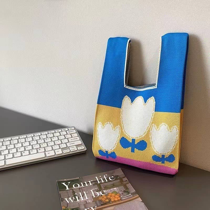 Little Trendy - Wholesale Tote Bag - Women's - Handmade Knit Handbag for Women Mini Knot Casual Wrist Bag9