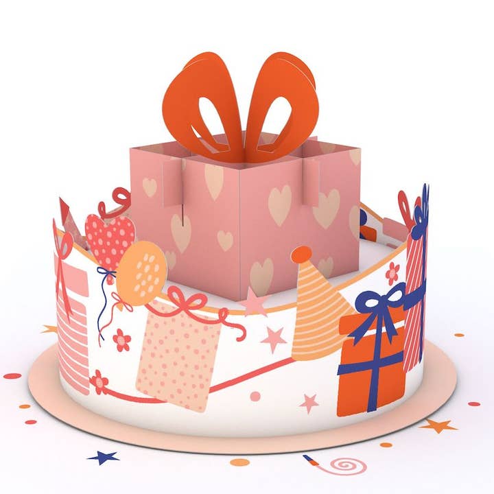 Lovepop Cards - Wholesale Birthday Card - Happy Birthday Gift Cake: 4.5x5.9'' Card, Birthday Cards0