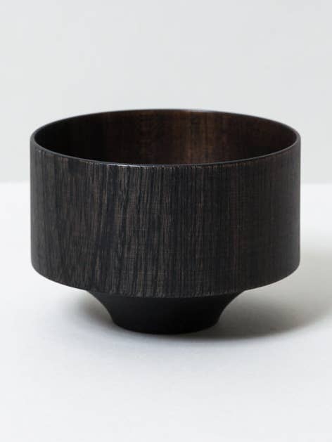 Ciotola in legno Tsumugi - Tsubo, nera per la vendita all'ingrosso da parte di Morihata International Ltd. Co.
