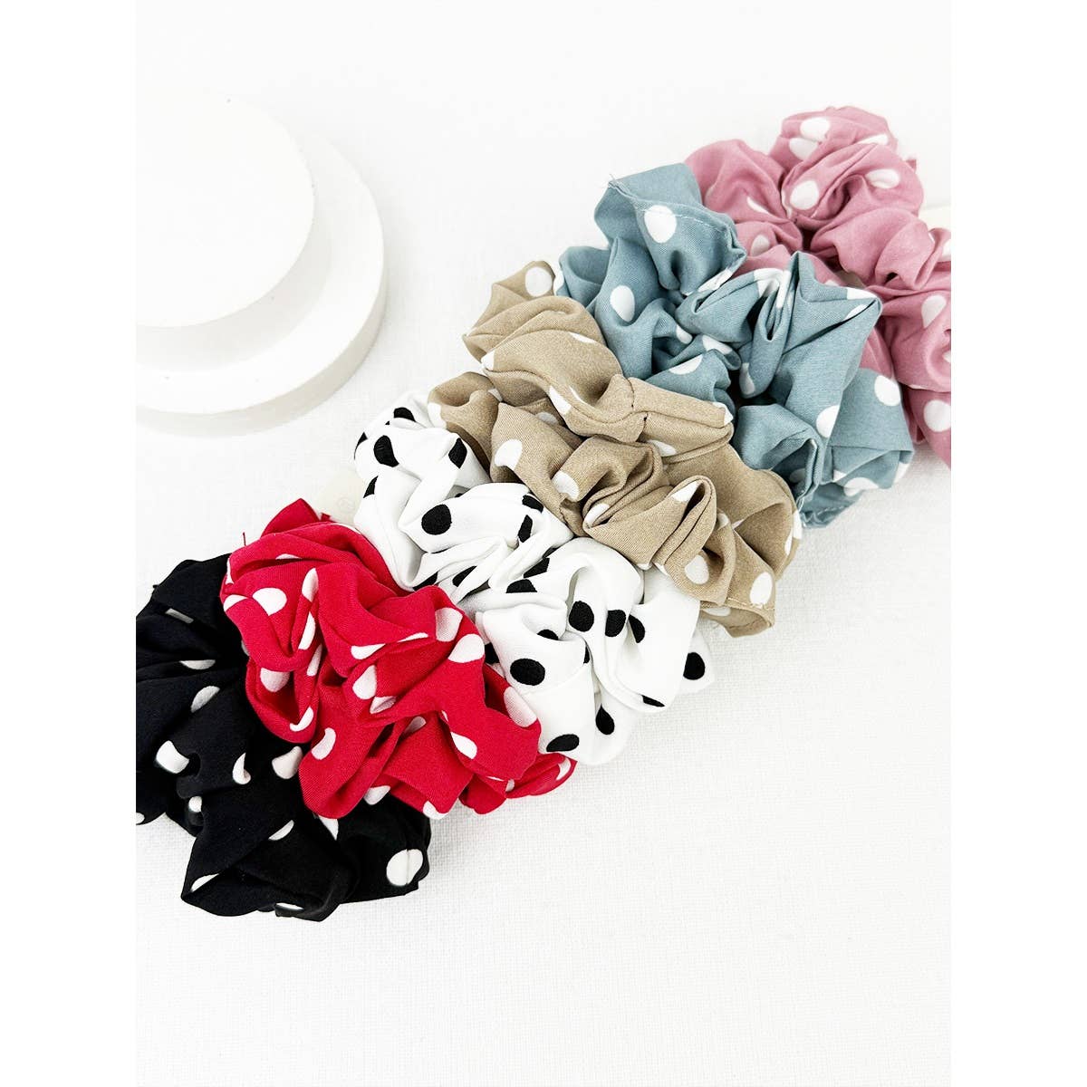 MIX COLOR Polkadot Scrunchies for wholesale on Faire1