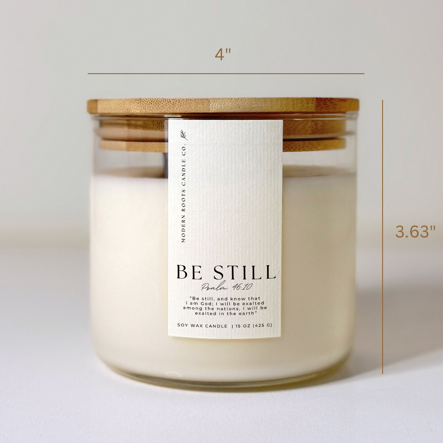 Modern Roots Candle Co. - Wholesale Jar/Filled Candle - Be Still | Lavender & Sage | 15 oz. Clear Jar Soy Candle2