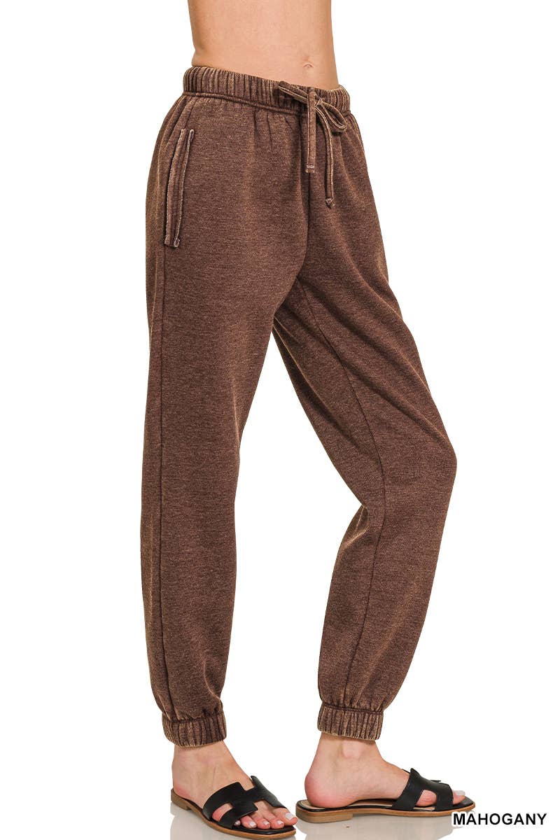Vanilla Monkey - Vente Pantalon d'intérieur/de jogging – femme - Pantalon de survêtement en polaire délavé à l'acide avec poches5