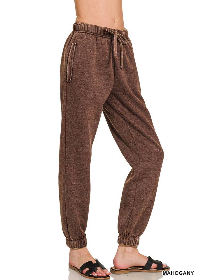 Vanilla Monkey - Wholesale Lounge Sweatpants/Joggers - Women's - Acid Wash Fleece Sweatpants With Pockets11