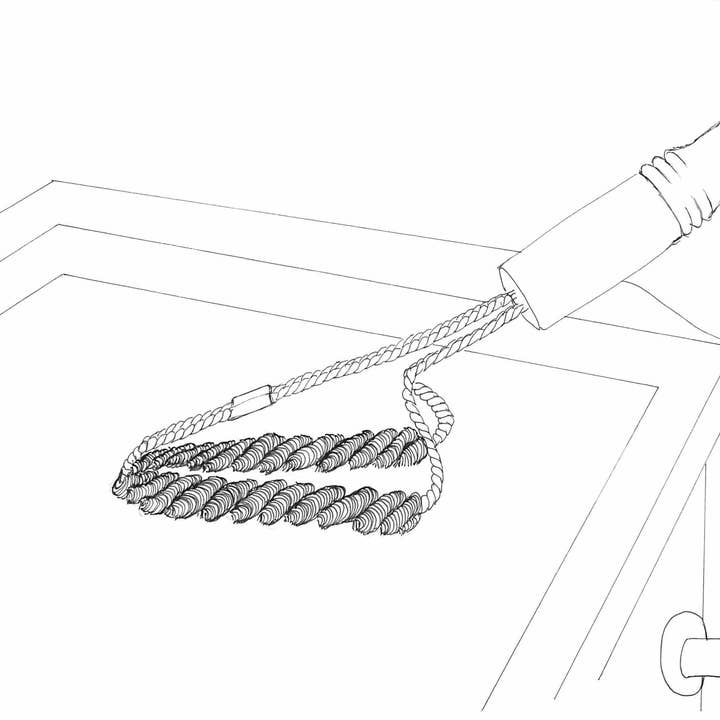 Brushtech - Wholesale Outdoor Grill Tools - LONG LASTING TWO-PRONGED SAFETY DOUBLE-HELIX BRISLTE-FREE FLAT GRILL BBQ BRUSH