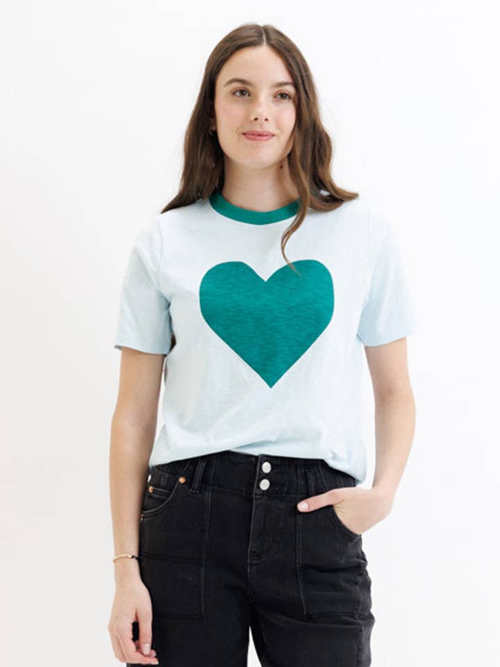 Heart To Heart Graphic Short Sleeve T-shirt for wholesale by Downeast