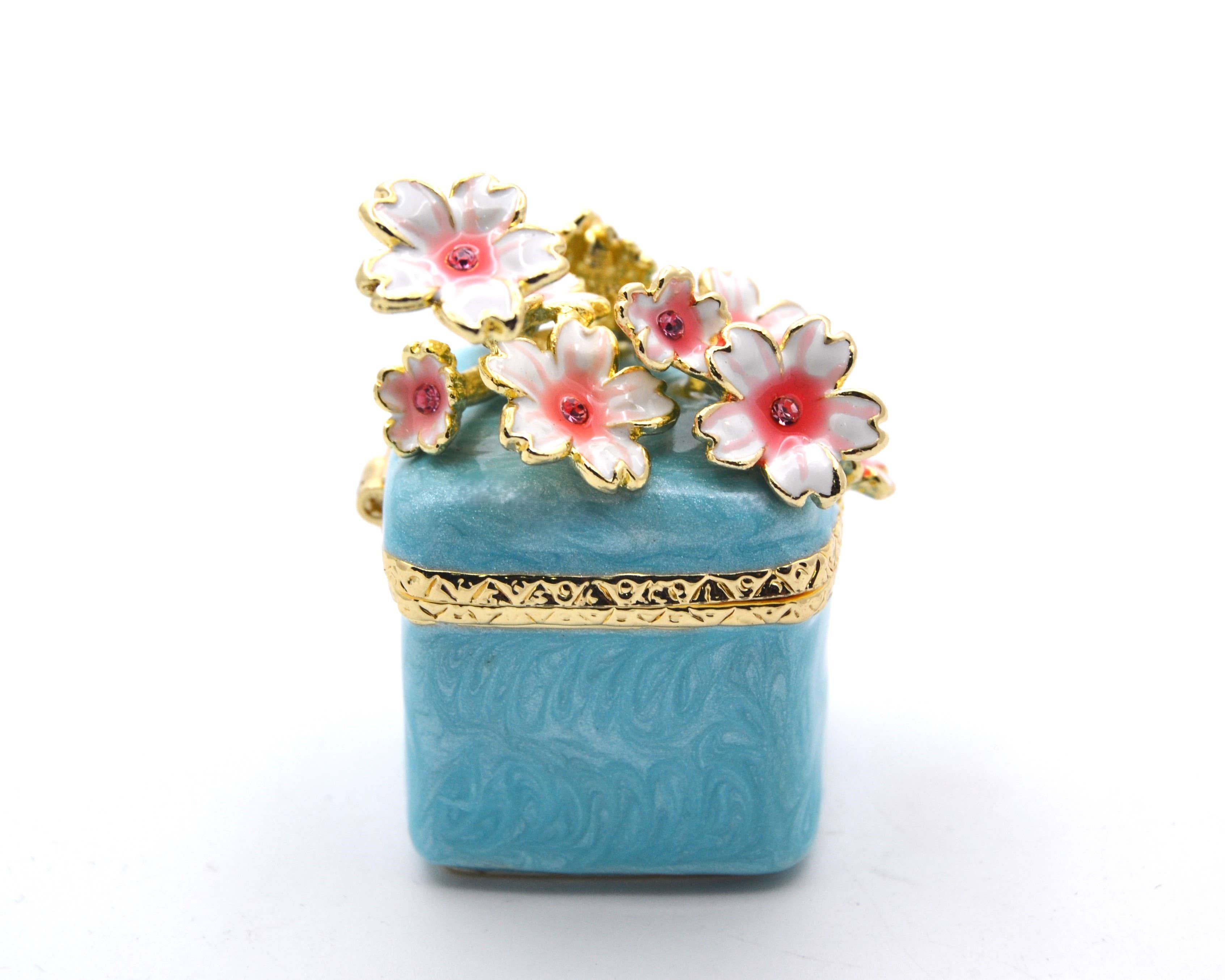 Ciel Collectables – Großhandel Schmuckschatulle/-Organizer – Jeweled Floral Schmuckdose mit handgesetzten österreichischen Kristallen10