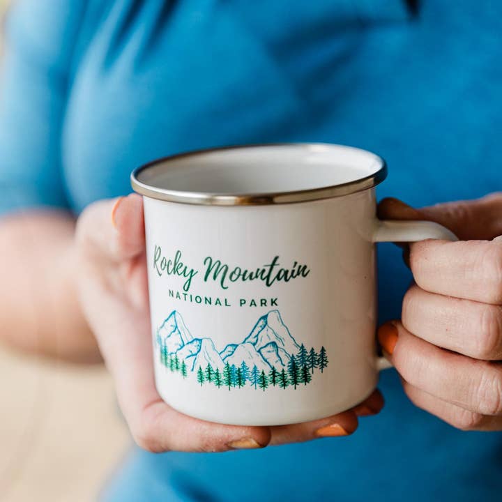 National Parks and Beyond - Wholesale Coffee Mug - Rocky Mountain National Park Enamel Camping Cup or Mug14