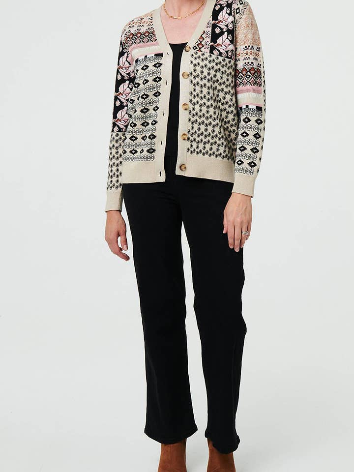 Patchwork Print Long Sleeve Cardigan
for wholesale by Stellalondon