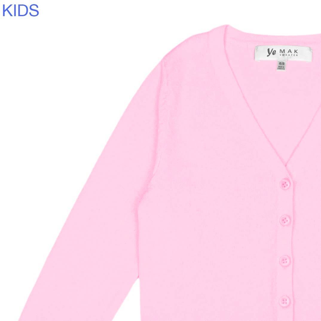 Mak - Wholesale Cardigan - Kids - Girl's Long Sleeve V neck Sweater Cardigan MK5178KID17