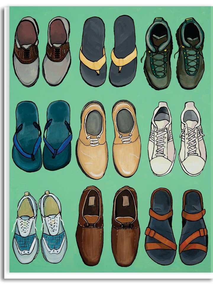 Pairs of Shoes Greeting Card for wholesale by Blue Desk Art