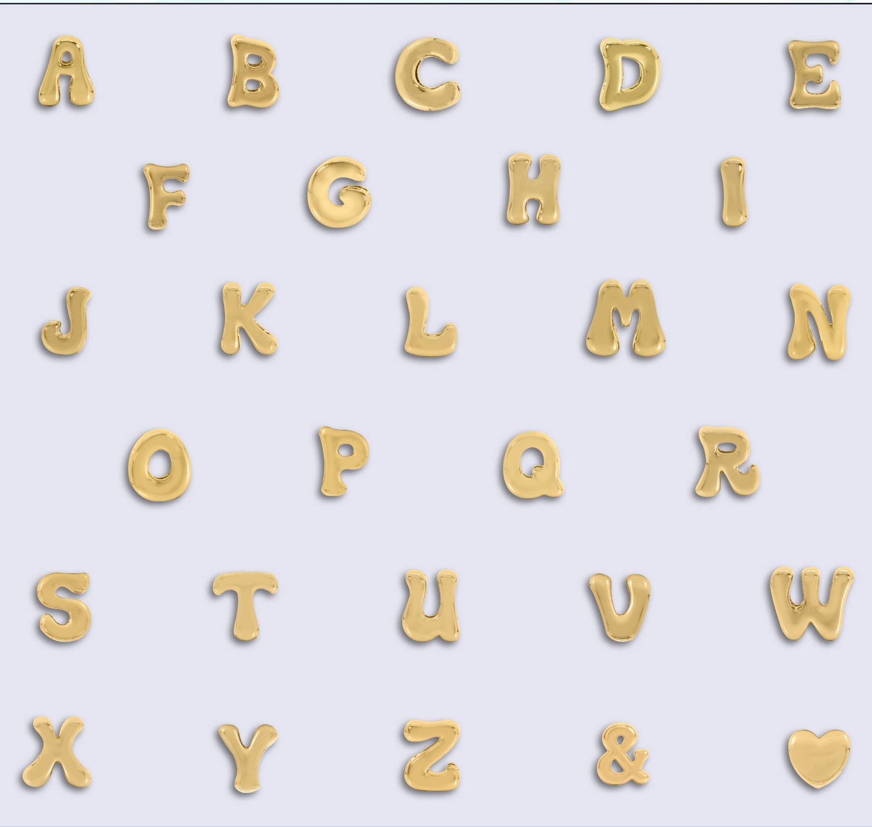 Maya J - Vente Breloques/médailles personnalisées - Pendentif Initiale Mini Bulle Plaqué Or 8mm - Unité / Recharge56