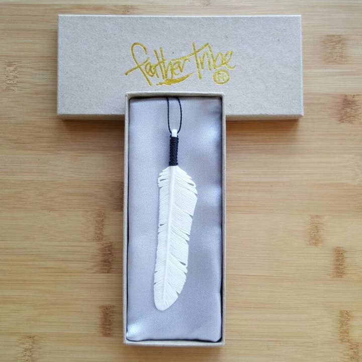 Feather Tribe - Wholesale Individual charm/pendant - WHOLESALE 10 x Medium Bone Flight Feather1