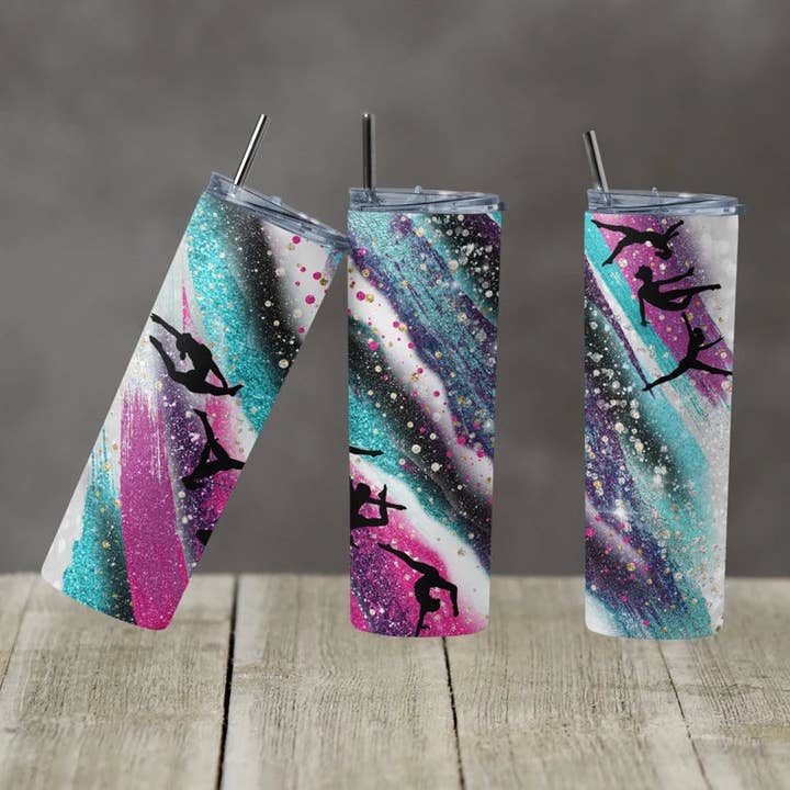 Ginnastica Nero Rosa Viola Teal Milky Way #1 | Tumbler per la vendita all'ingrosso da parte di Designs by Robyn