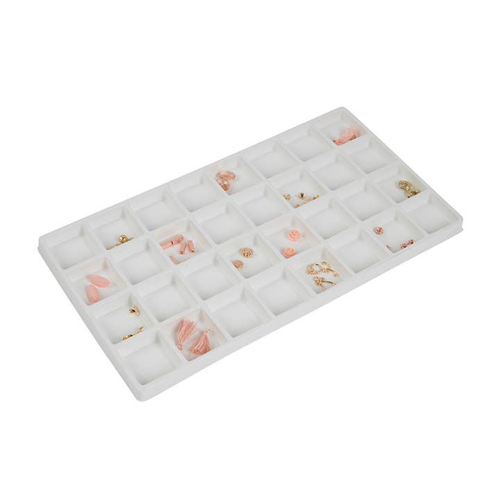 Store Supply Warehouse - Wholesale Retailer Display - Jewelry - 32 Section White Plastic Tray Inserts 0