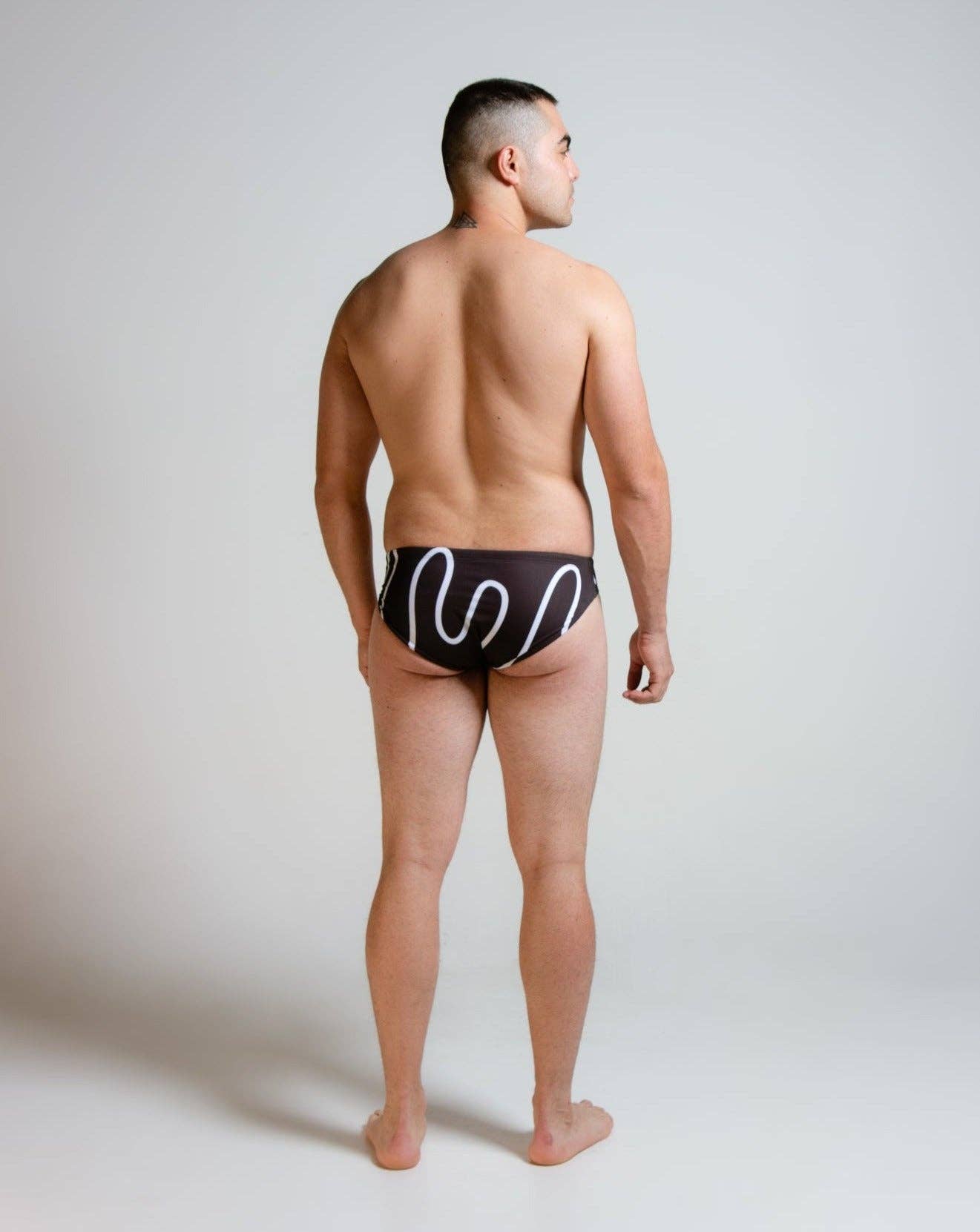 THE BITTEN ELEPHANT - Vente Bas de maillot de bain – homme - Slip de bain Black' Drip3