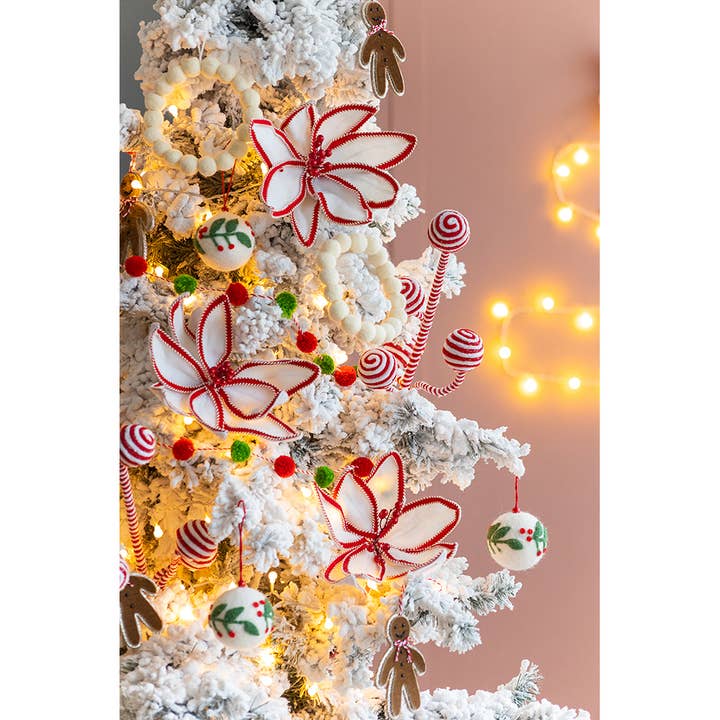 A&B Home Group Inc. - Wholesale Christmas Decoration - 13" Poinsettia Stem - White/Red4