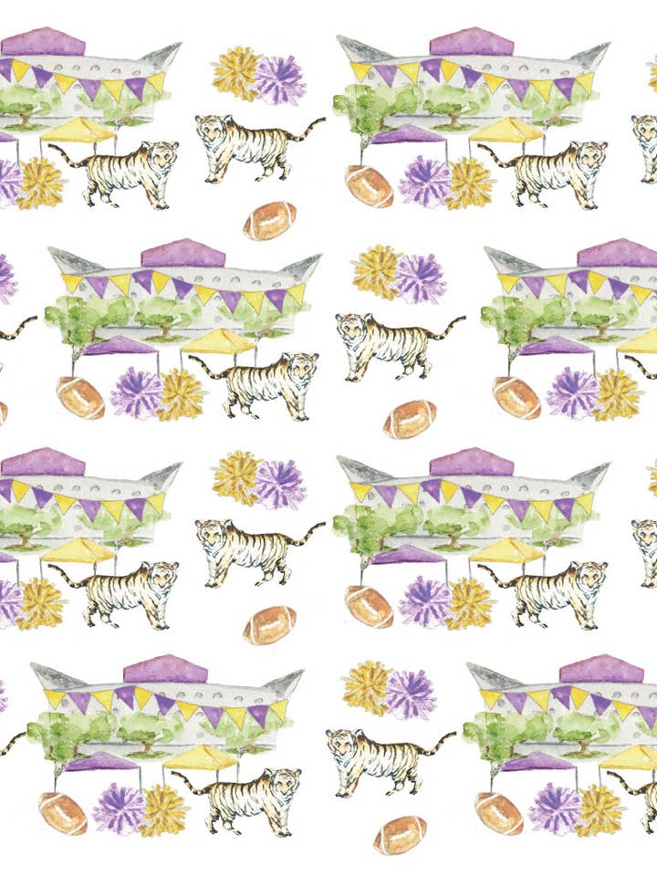 Finn + Rae Co - Wholesale Clothing Set - Baby - Tiger Touchdown Stadium Diaper Set