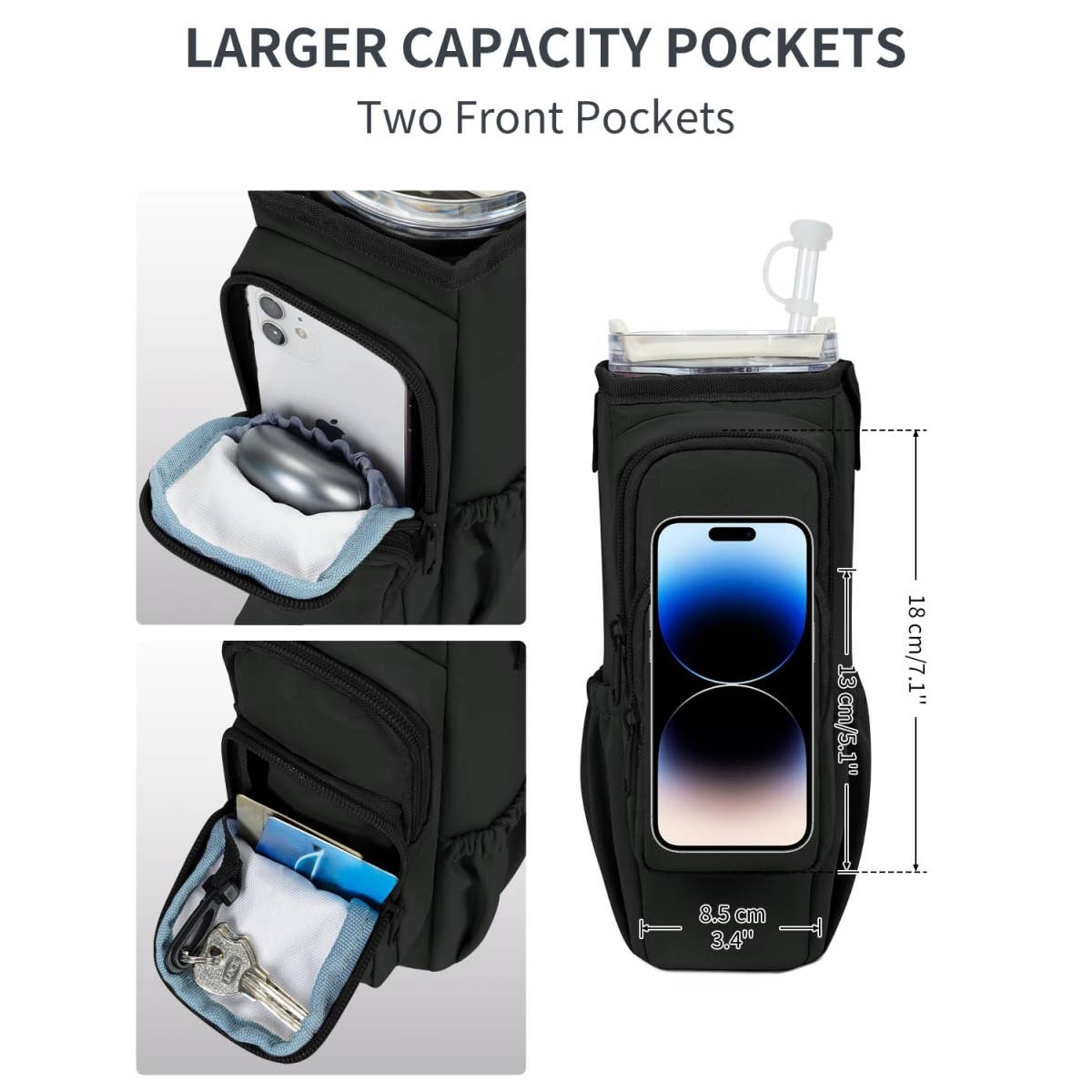 wandf - Wholesale Crossbody Bag - Unisex - Water Bottle Holder Pouch with Phone Pocket Cup Sling Bag18