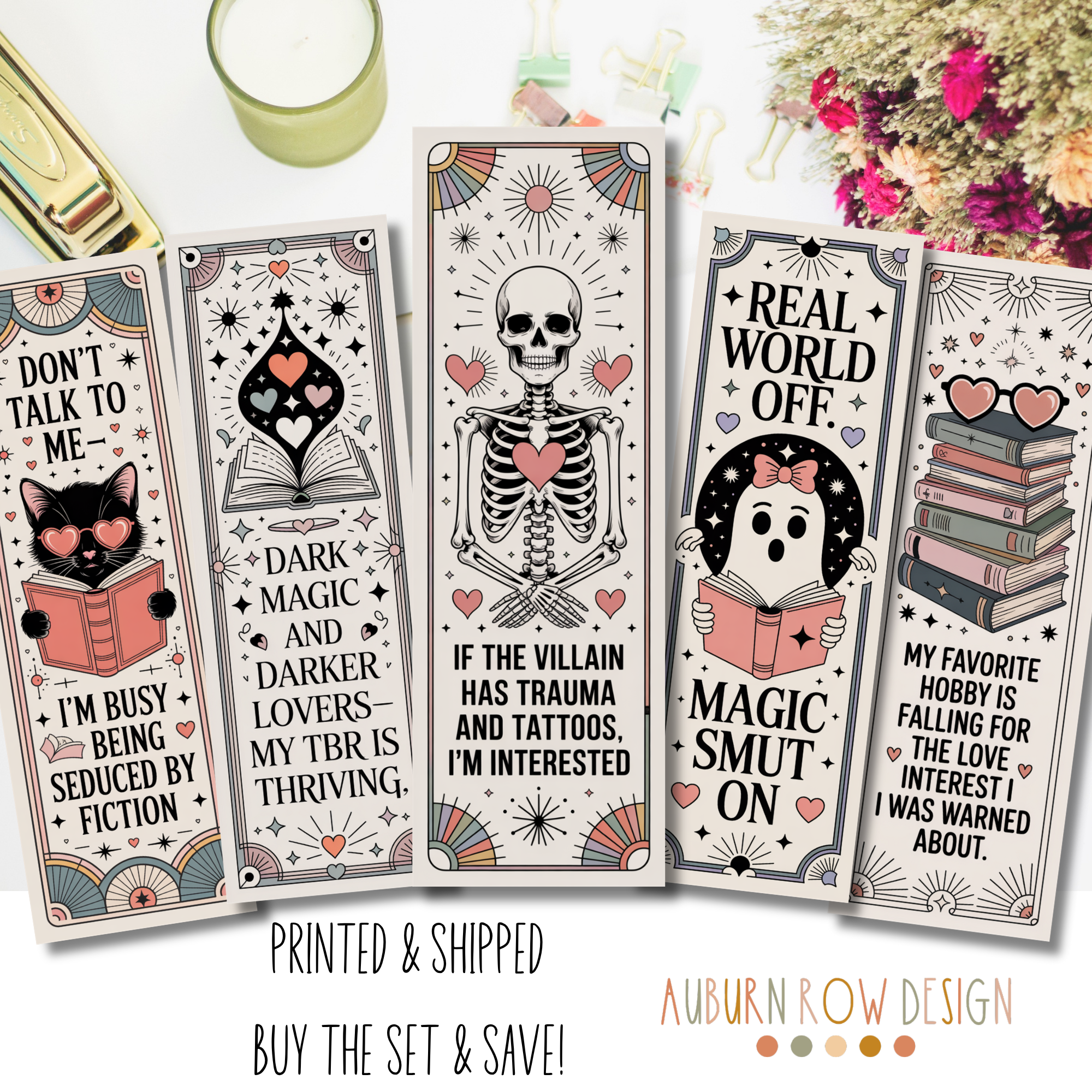 Auburn Row Design - Wholesale Bookmark - Smut Bookmark Set or Individual1