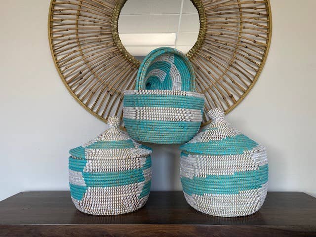 Gitzell FairTrade - Wholesale Basket - Lidded Basket, sweet grass, small4