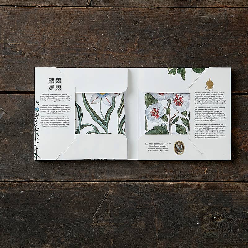 Koustrupco - Wholesale Stationery/Notecard Set - Square cards Renaissance garden set w/ 8 cards and envelopes1